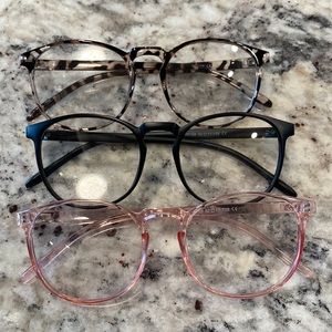 3 pairs of blue light glasses